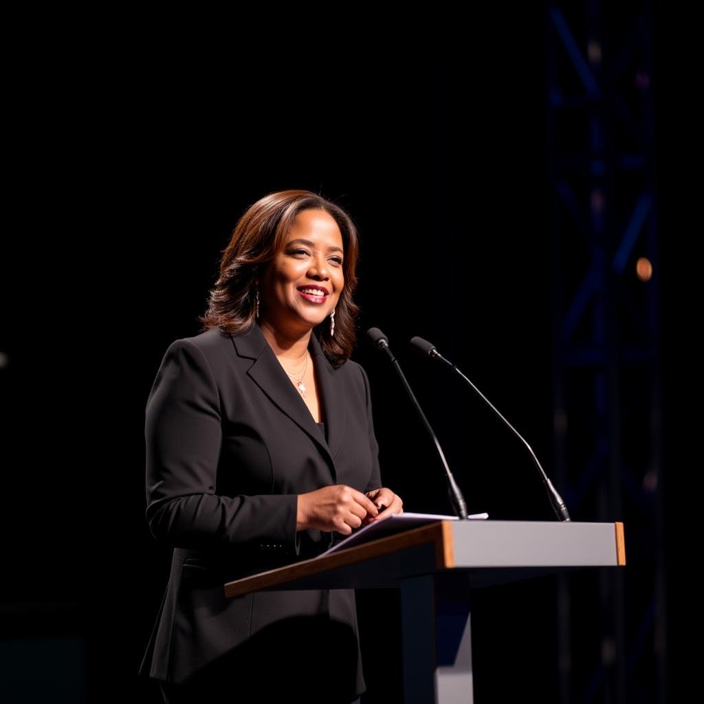 Dr. Claresa Baggs at the podium